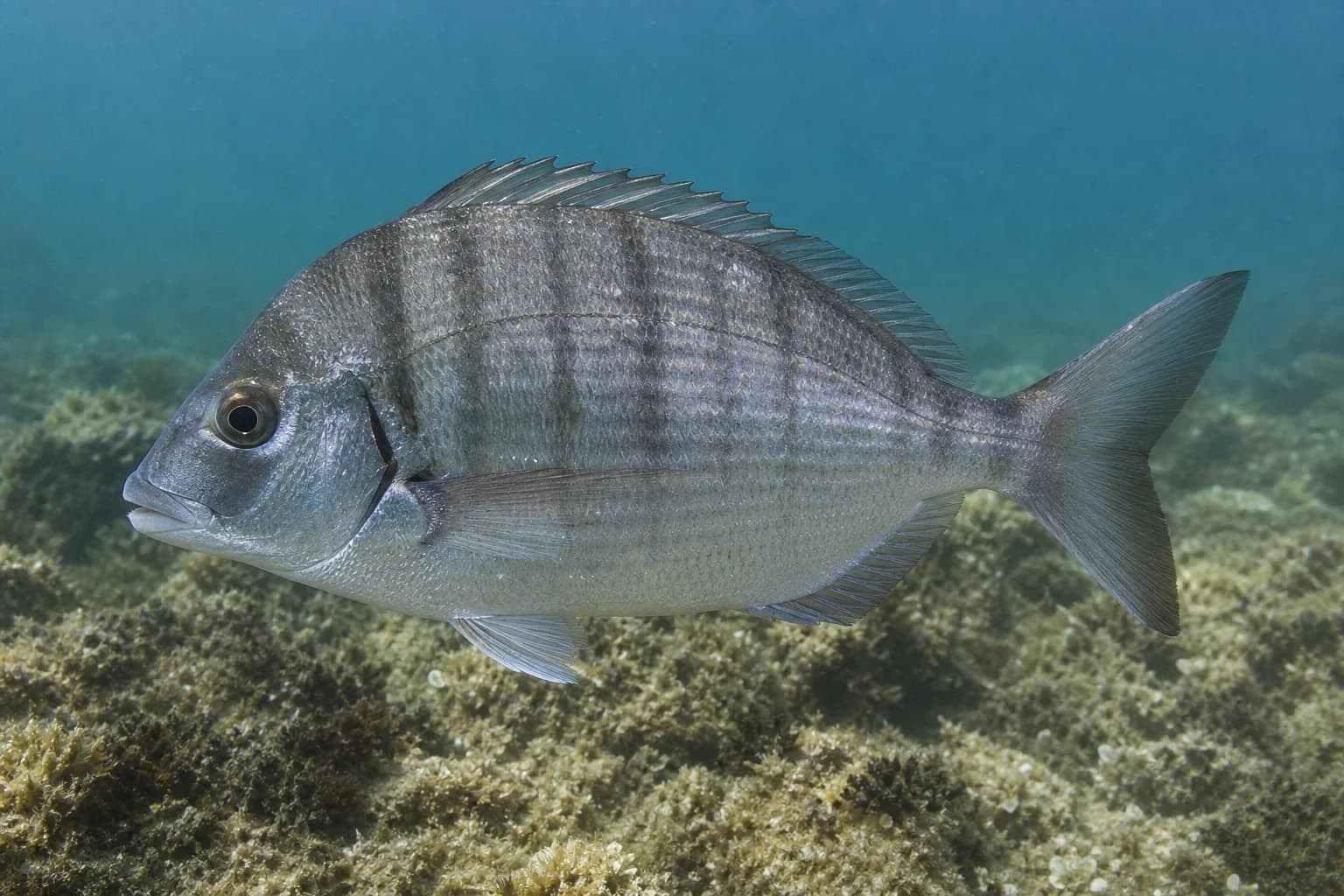 Kantar (Spondyliosoma cantharus) pod vodou