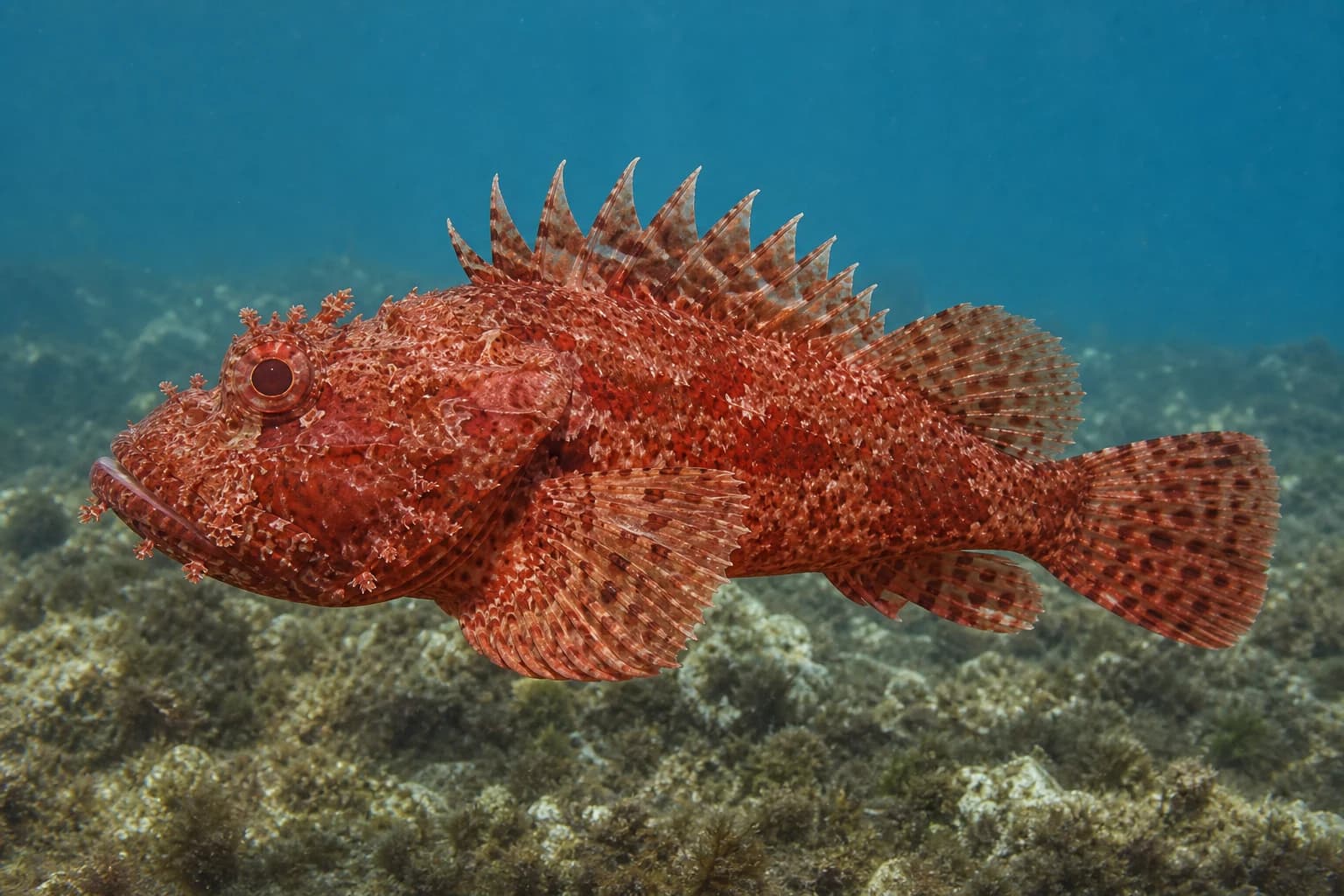 Ropušnice obecná (škrpina) (Scorpaena scrofa) pod vodou