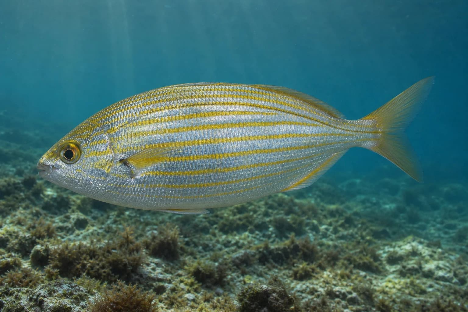 Salema (salpa) (Sarpa salpa) pod vodou