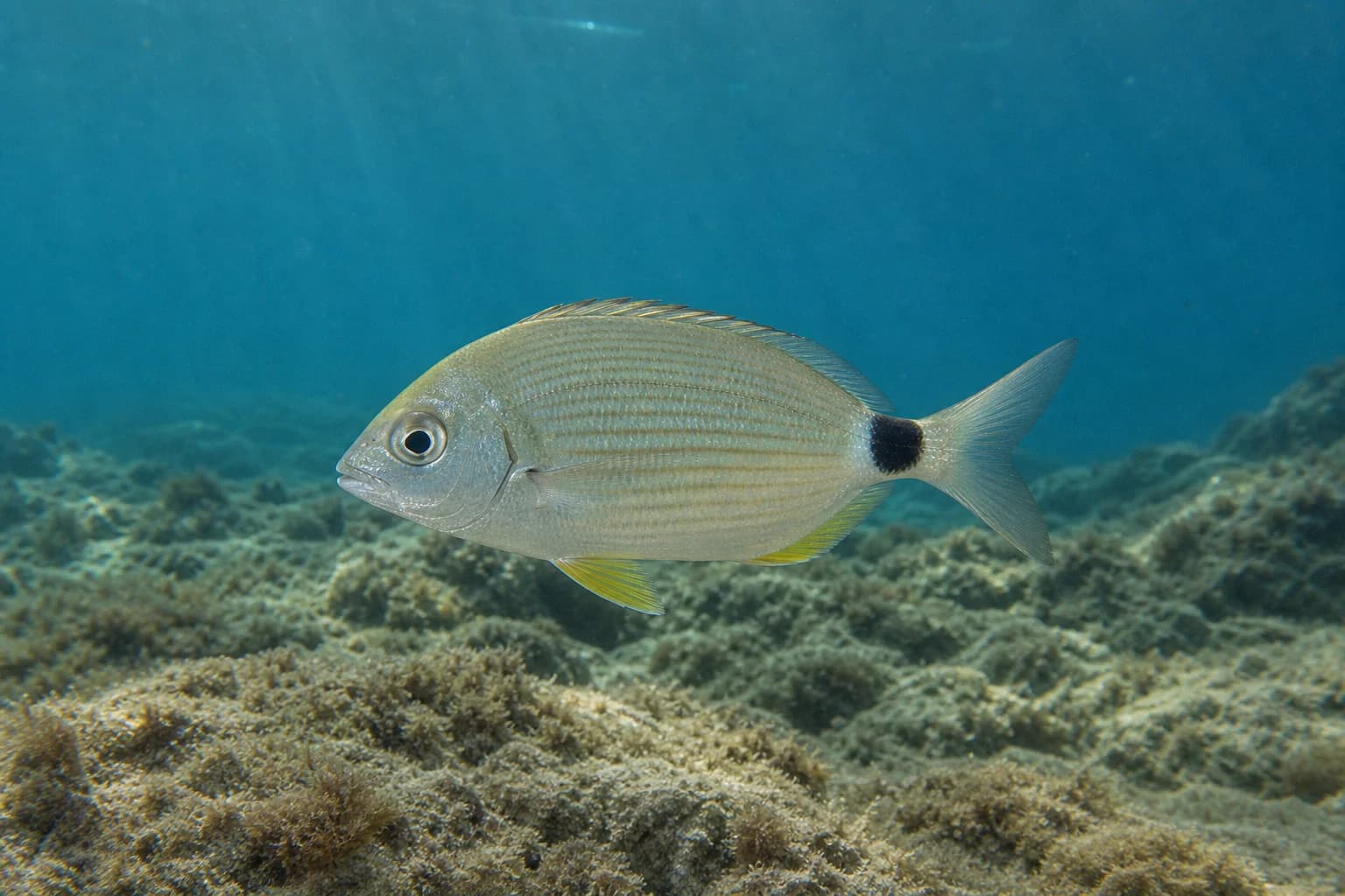 Mořan kroužkovaný (špar) (Diplodus annularis) pod vodou